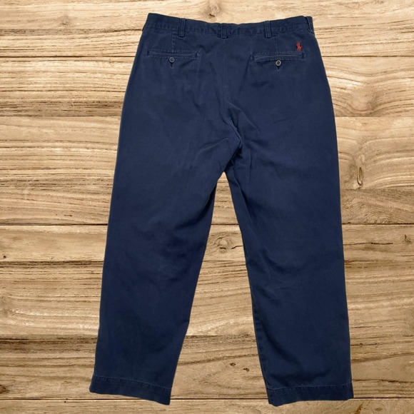 Polo Ralph Lauren Preston Pant Mens 36x30 Navy Blue Chino Cotton Straight Cotton - Picture 2 of 8